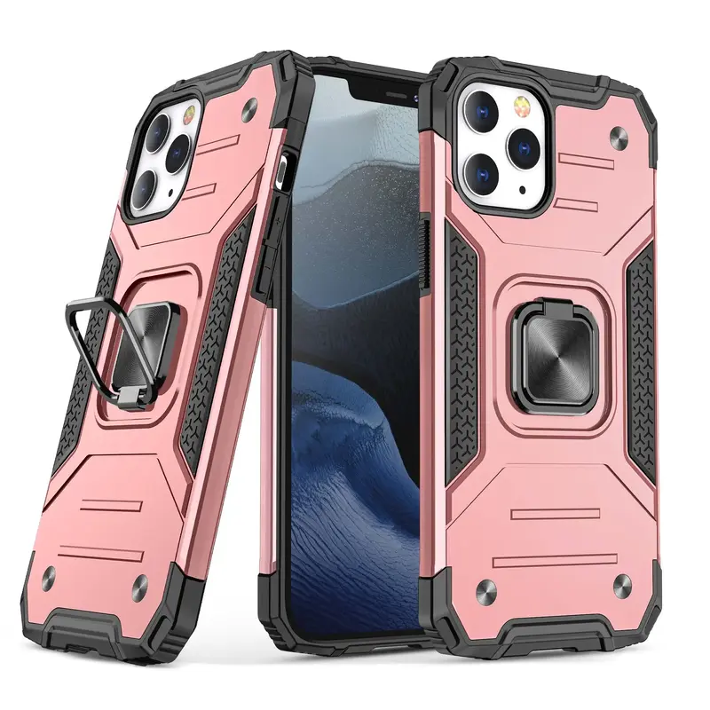Shock-resistant Phone Case With Magnetic Ring Stand, 1 Count Shockproof Cases Cover Phone Cases for iPhone X 11 12 13 14 Pro...