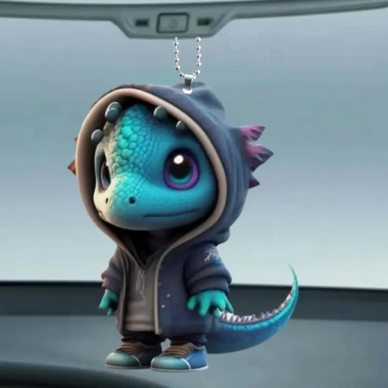 Cartoon Dinosaur Shaped Hanging Ornament, Car Interior Hanging Decoration Accessories, Creative Acrylic Pendant for Car Inter...