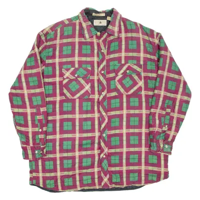 NORTHWEST TERRITORY Mens Lumberjack Shirt Maroon Check Long Sleeve 2XL