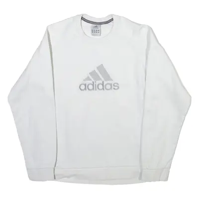 ADIDAS Mens Sweatshirt White Crew Neck M