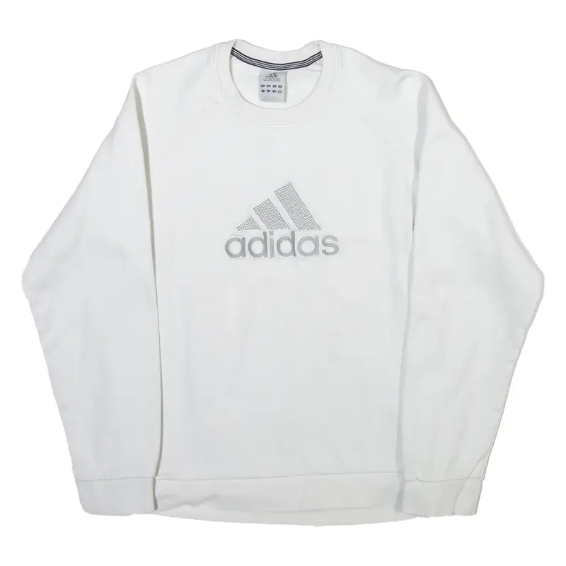 ADIDAS Mens Sweatshirt White Crew Neck M