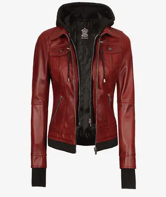 Maroon leather jacket