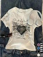 Women's Graphic Print Round Neck Tee without Accessories, Casual Short Sleeve T-shirt, Ladies Summer Clothes for Daily Wear, ...