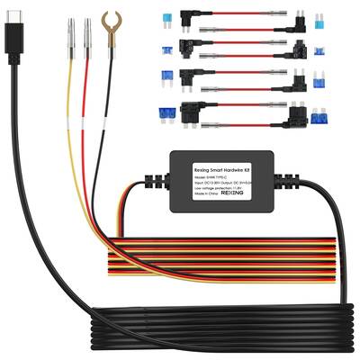 Rexing Dash Cam Smart Hardwire Kit, Type-C Hard Wire Kit Fuse Only for R4, DT2, M3, M2 Max, M2-4, M4-4, RH2 Series, and CPDuo...
