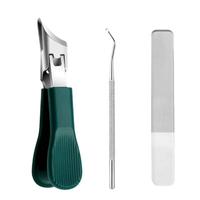 Three sets of eagle beak beveled nail clippers household multifunctional large opening anti-splash nail clippers set of high-...