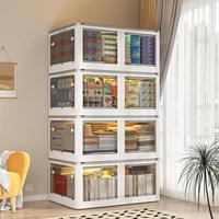 Raybee Stackable with Wheels Storage Organizer, Large Plastic Storage box with Lid Collapsible Storage Bins for Closet Organi...