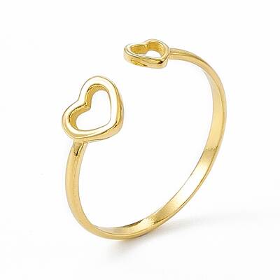 Ion Plating(IP) 304 Stainless Steel Open Cuff Ring for Women
