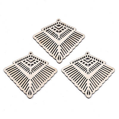 Undyed Natural Wooden Big Pendants