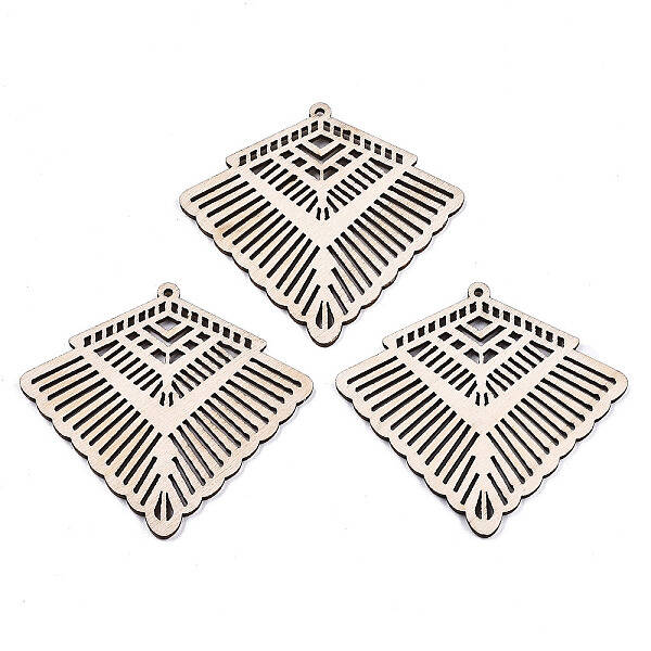 Undyed Natural Wooden Big Pendants