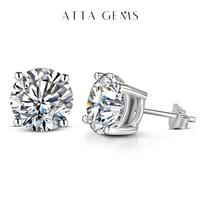 VVS1 Synthetic Moissanite Stud Earrings 925 Sterling Silver For Women Sparkling Wedding Gift E005