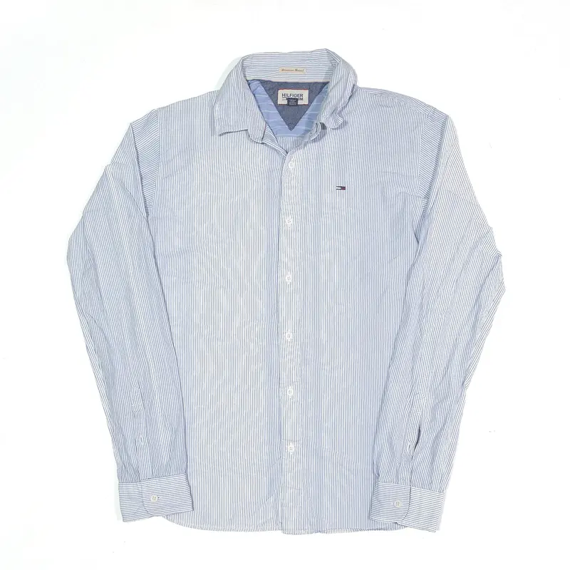 TOMMY HILFIGER Shirt Blue Pinstripe Long Sleeve Mens S