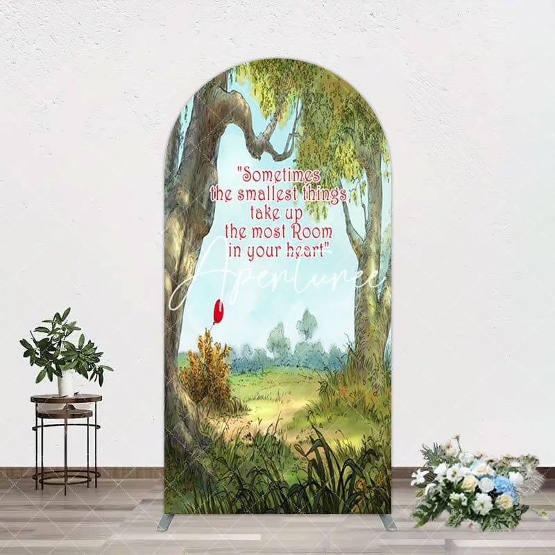 Aperturee Slogan Wild Green Forest Landscape Arch Backdrop, 1.6X4FT(0.5X1.2M), 38.18 USD, arch backdrop kit, GJWHD3Q61-A