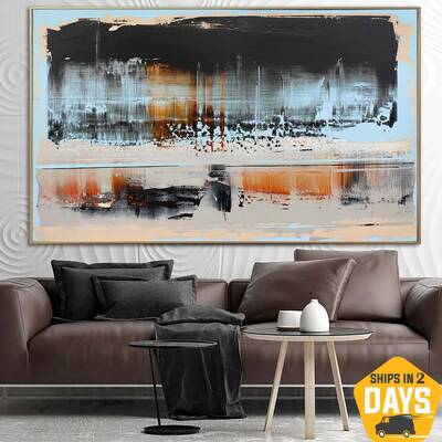 Large Abstract Beige Paintings On Canvas Colorful Textured Hand Painted Art Modern Oil Painting | COLOR 138 23.62"x39.37...