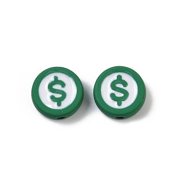 Spray Painted Alloy Beads