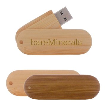 50 Customized Kona USB Flash Drive - Bamboo & Swivel Cap