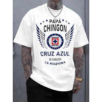 Cruz Azul Football Club - Themed Text and Emblem Print T-shirt, Black 100% Cotton High Quality, All-Season Wear, S - XXXL Gra...