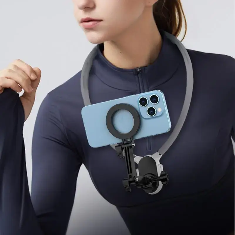 Magnetic Neck Mount, Hands-free Magnetic Neck Mount, Secure Holder for Phones, Suitable for Vlogging, Compatible with iPhone ...