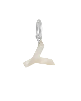 MOP Letter Charm | Metal Color: Silver | Letter: Y