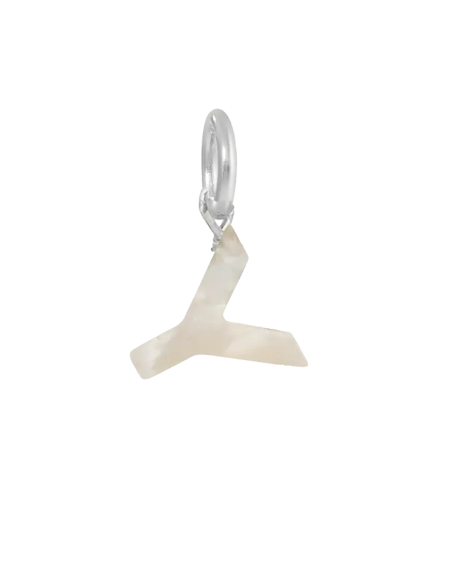 MOP Letter Charm | Metal Color: Silver | Letter: Y