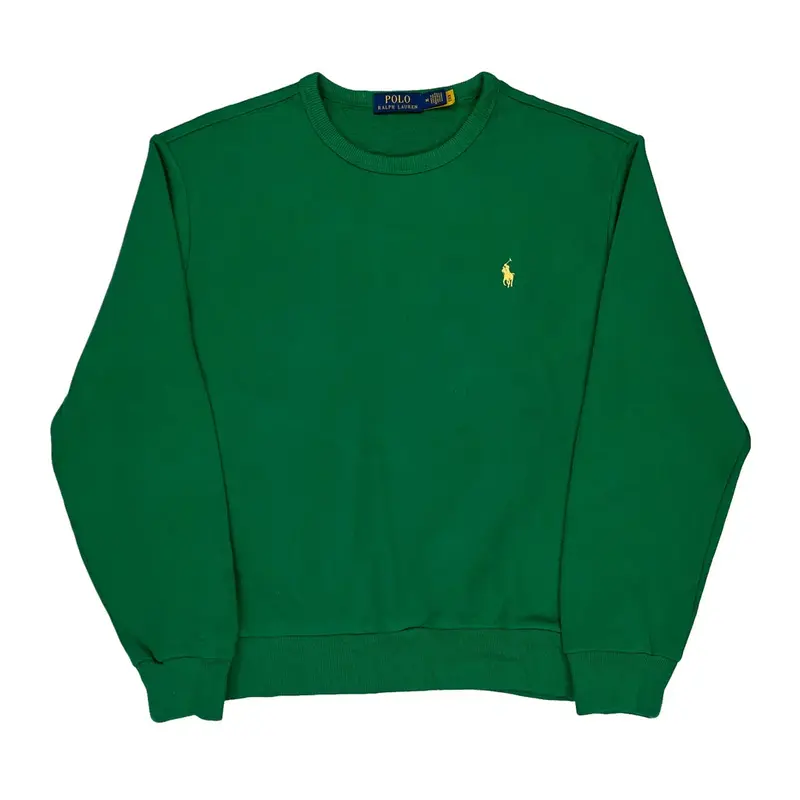 Polo By Ralph Lauren Sweatshirt - Medium Green Cotton Blend