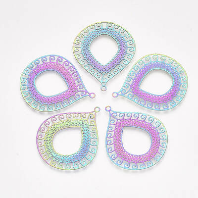 Ion Plating(IP) 201 Stainless Steel Filigree Pendants