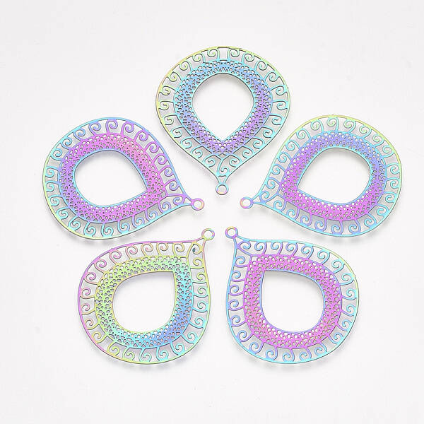 Ion Plating(IP) 201 Stainless Steel Filigree Pendants