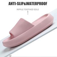 Solid Color EVA Pillow Slides, Soft Sole Anti-Odor & Anti-Slip Bathroom Shoes, Comfy Unisex Home Cloud Slides