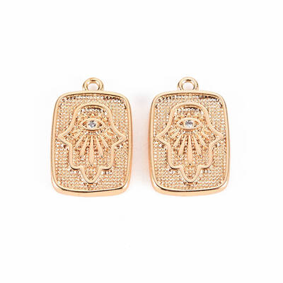 Brass Micro Pave Clear Cubic Zirconia Pendants