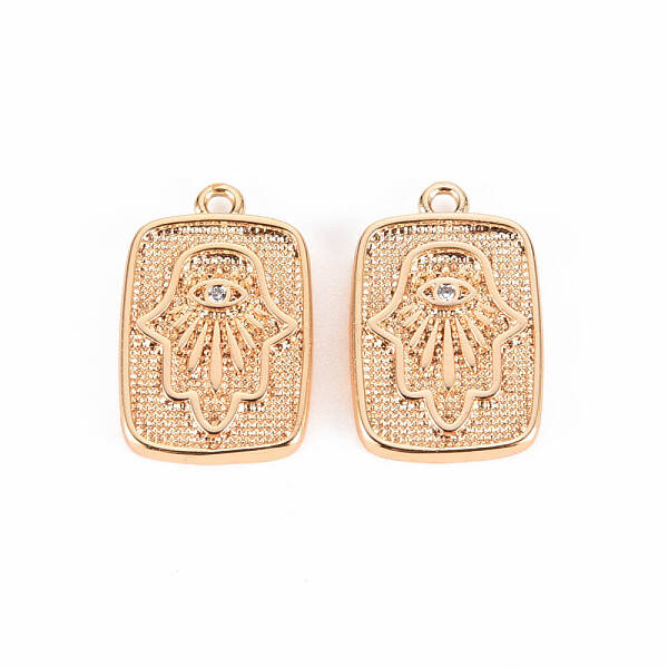 Brass Micro Pave Clear Cubic Zirconia Pendants