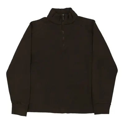 Calvin Klein 1/4 Zip - Large Brown Cotton