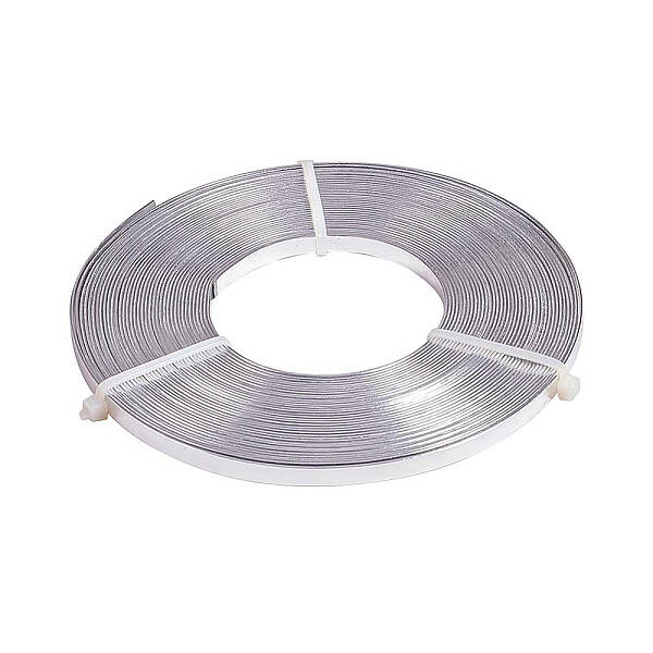 BENECREAT 10m (33FT) 5mm Wide Silver Aluminum Flat Wire Anodized Flat Artistic Wire for Jewelry Craft Beading Making