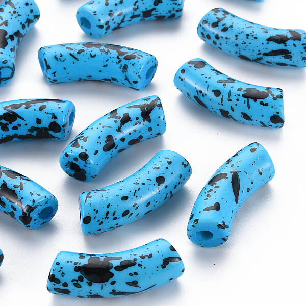 Opaque Spray Painted Acrylic Beads