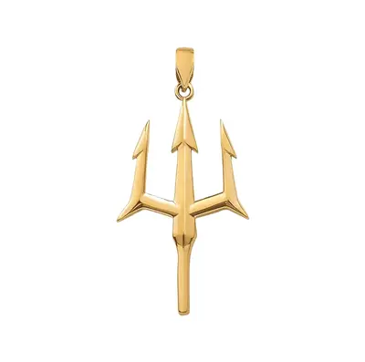Sterling Silver with Yellow Gold Plated Trident Pendant Charms