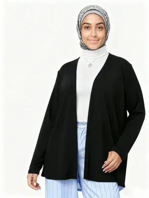 Plus Size Women's Fashion Knit Cardigan, Casual Loose-Fitting Sweater, Stylish Patterned Solid Color Knitwear, Versatile Fall...