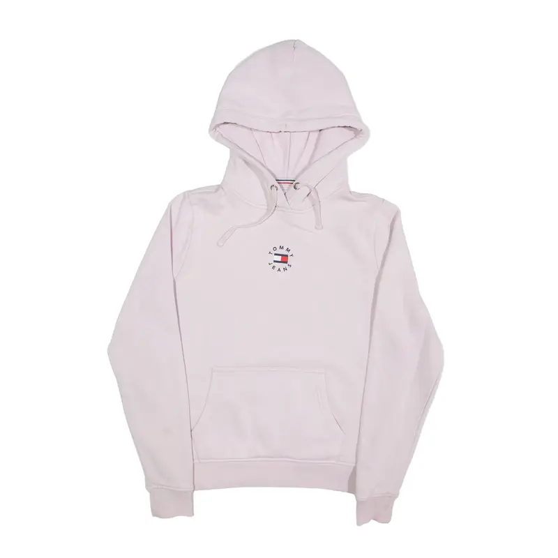 TOMMY HILFIGER Hoodie Pink Pullover Mens XS