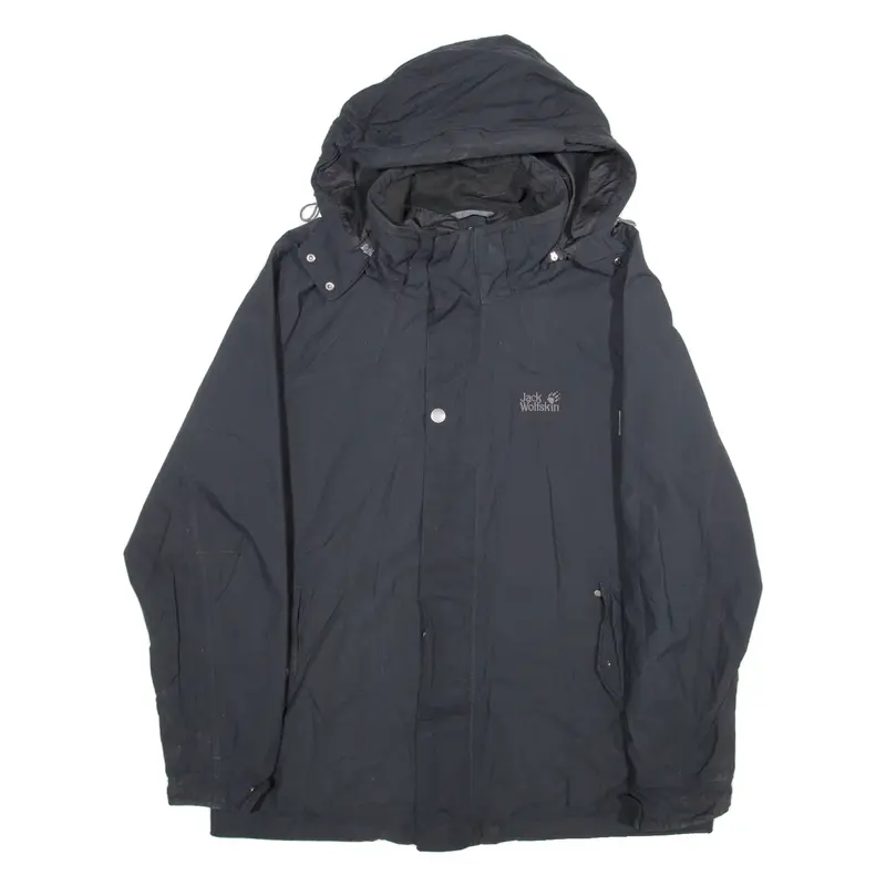 JACK WOLFSKIN Mens Jacket Black Hooded M
