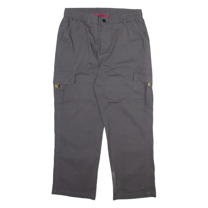 HH FASHION Cargo Mens Trousers Grey Relaxed Straight W32 L25