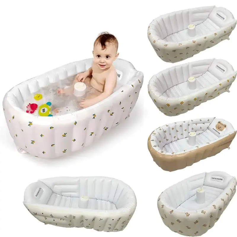 Portable Inflatable Baby Bath Tub for Home & Travel, Non-Slip Foldable Design, Comfortable Bathing Experience for Babies