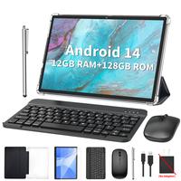 Relndoo 10.1 inch Android 14 Tablet with 12(6+6)GB RAM+128GB ROM, Wireless Set with Keyboard, Case, Mouse, Stylus, 2.4G/5G Wi...
