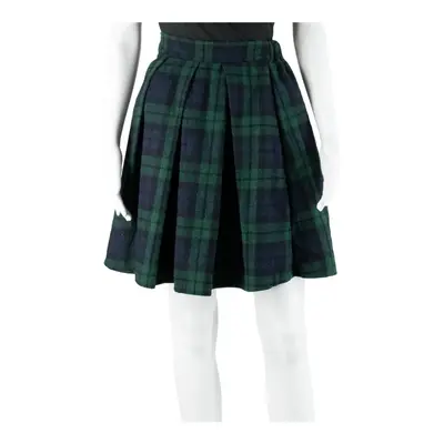 RYDIA Short Pleated Skirt Green Check Womens UK 4
