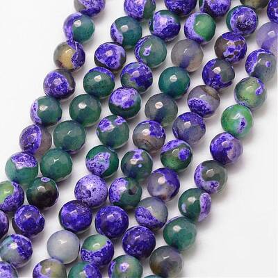 Natural Fire Crackle Agate Bead Strands
