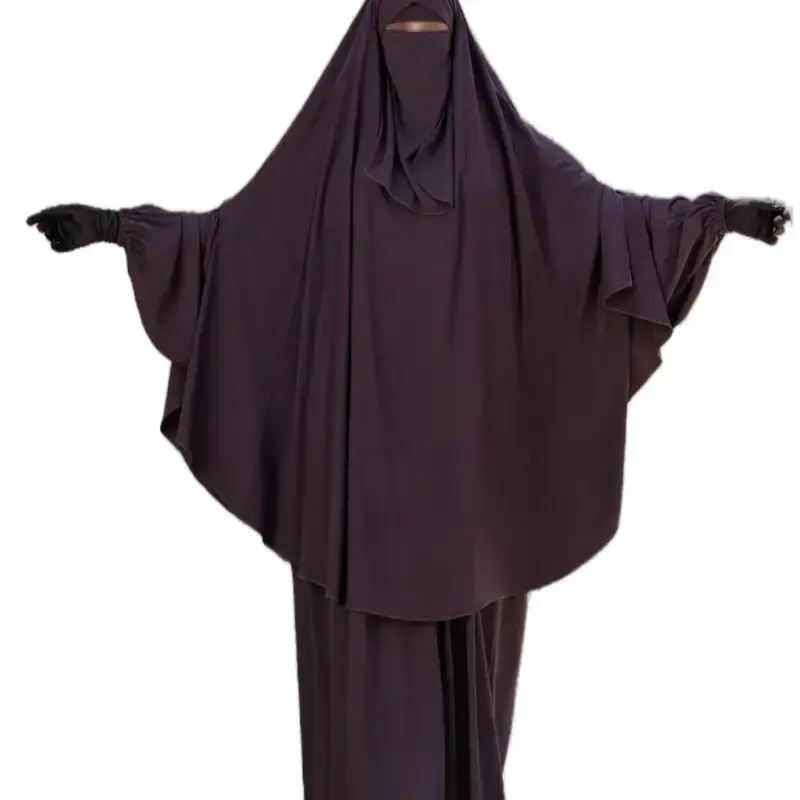 Muslims' Hijab Abaya and  Beautiful 2in 1 Islamic Dress in Dark Color for Women