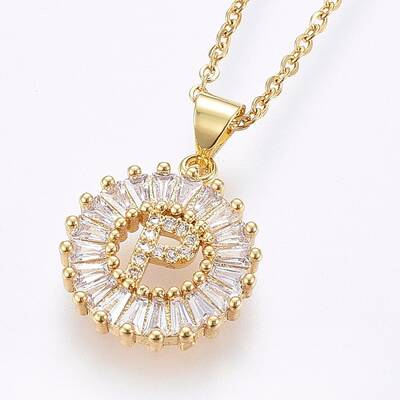 304 Stainless Steel Initial Pendant Necklaces