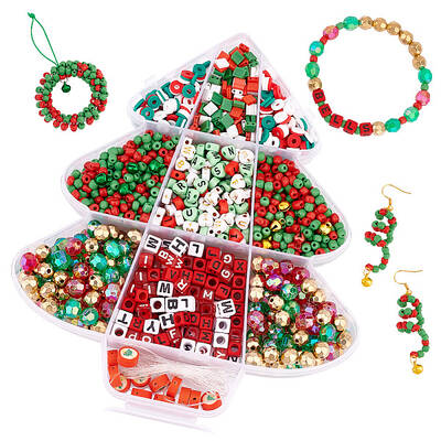 about 1510pcs Christmas Theme DIY Bracelet Making Kit