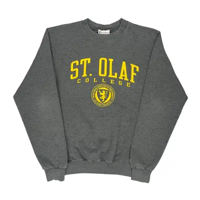 St. Olaf College Champion College Sweatshirt - Small Grey Cotton Blend