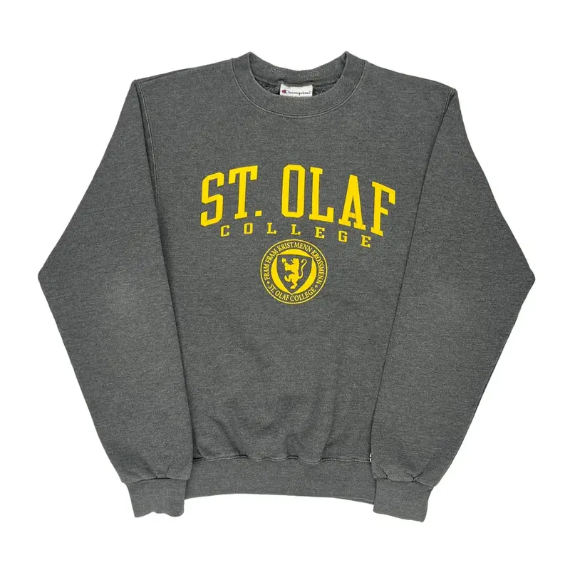 St. Olaf College Champion College Sweatshirt - Small Grey Cotton Blend