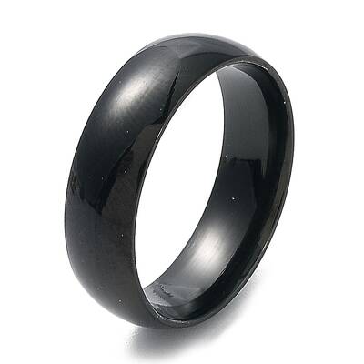 Ion Plating(IP) 304 Stainless Steel Flat Plain Band Rings