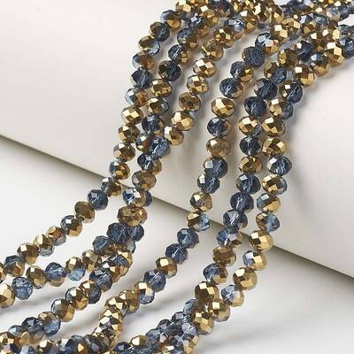 Electroplate Transparent Glass Beads Strands