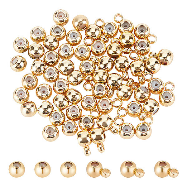 60Pcs 2 Style Brass Beads