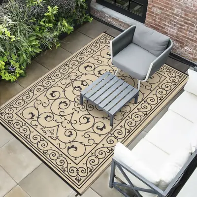 Garvee Reversible Waterproof Outdoor Rug - Plastic Straw Patio Carpet, Mark-Resistant, UV Protected, Easy to Clean, for Campi...